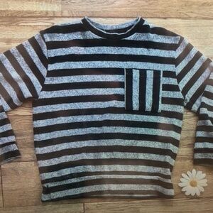 Striped Black and Gray Kids Sweater
